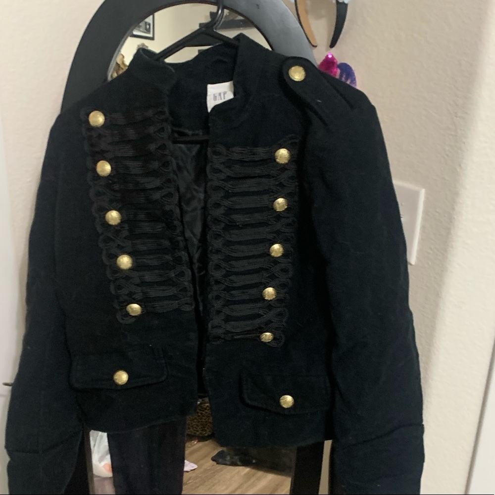 GAP military jacket. Black with Gold buttons